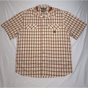 Carhartt‎ Force Relaxed Fit Short Sleeve Plaid Button Down Men's Size Large